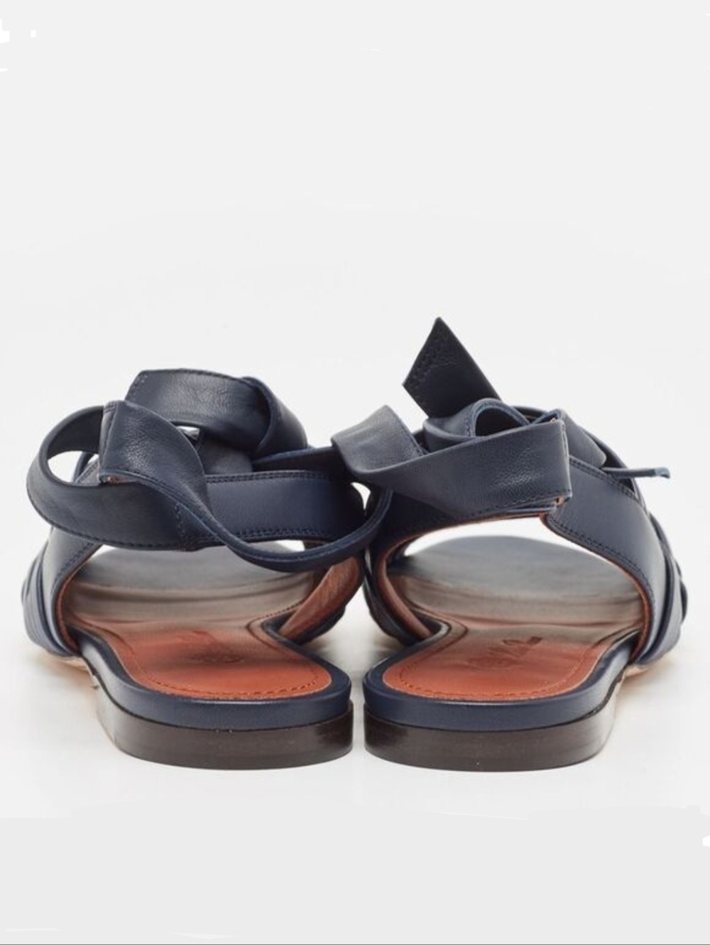 Loro Piana Blue Woven Leather Kristin Flat Sandals Size 38 - Picture 6 of 16